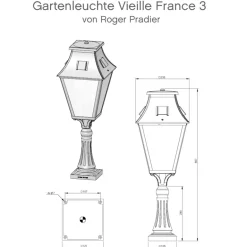 Altfranzösische Gartenleuchte Vieille France 3