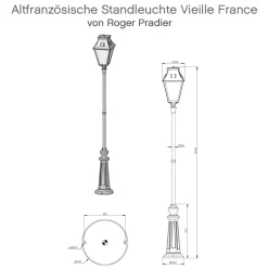 Altfranzösische Standleuchte Vieille France