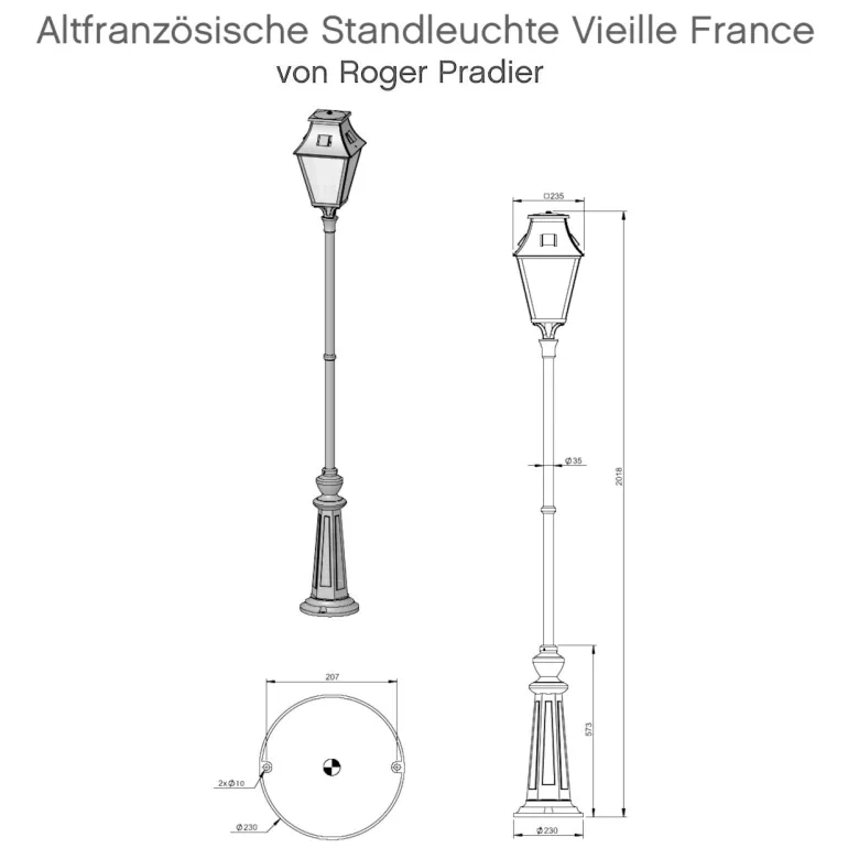 Altfranzösische Standleuchte Vieille France