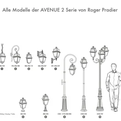 Aluminium- oder Messing-Wegeleuchte Avenue 2