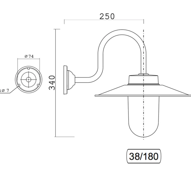 Aluminium-Außenlampe mit bunten Schirmen 38-S BO
