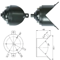 Aluminium-Außenleuchte mit bunten Schirmen 38-45 BO
