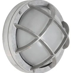 Aluminium-Außenleuchte: Schiffswandleuchte mit Glasgitter 8138