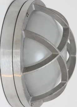 Aluminium-Außenleuchte: Schiffswandleuchte mit Glasgitter 8138