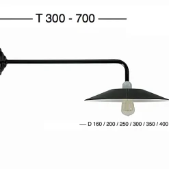 Aluminium-Wandlampe mit flachem Reflektor Bonn