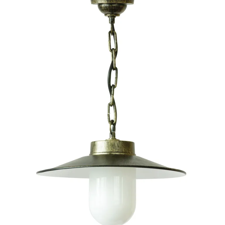 Antikfarbene Aluminium-Pendelleuchte mit Kette 38 Z