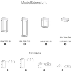 Architektonische LED-Wandleuchte Hogar, IP65