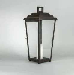 Art déco Windlicht aus Zink oder Messing Izapan (Höhe 51 cm)