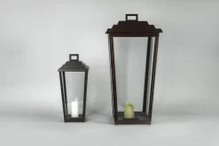 Art déco Windlicht aus Zink oder Messing Izapan (Höhe 51 cm)