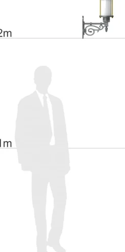 Art déco-Außenwandleuchte 34.35.36 mit kurzem Wandarm Marienburg