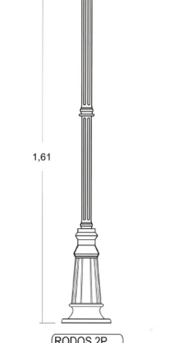 Art déco-Mastleuchte Rodos 2P.37B3