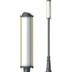 Art déco-Mastleuchte RodosL.36