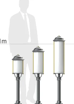 Art déco-Sockel-Tubenleuchte für außen Elba 37