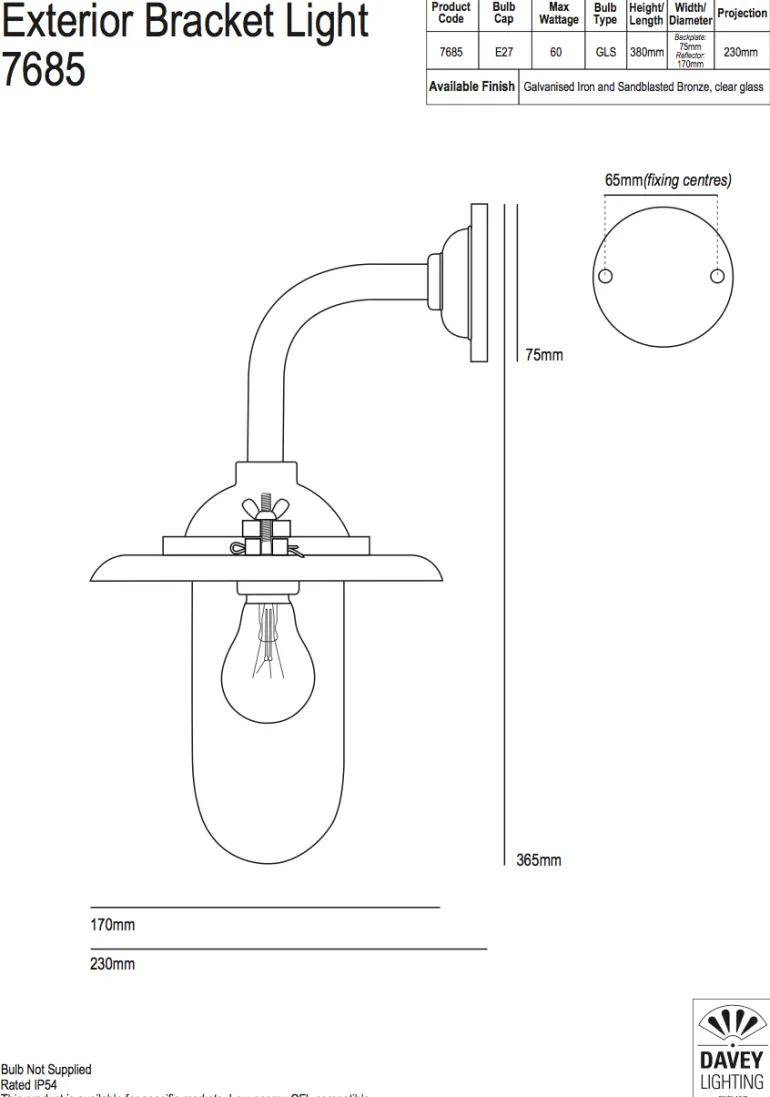 Außenlampe aus Gusseisen oder Bronze 7685/GA/060C/A