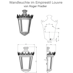 Außenleuchte aus Kupfer: Wandleuchte im Empirestil Louvre