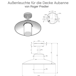 Außenleuchte für die Decke Aubanne