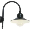 Außenwandlampe im Fabrikstil mit Bogenarm