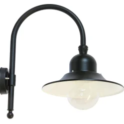 Außenwandlampe im Fabrikstil mit Bogenarm
