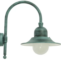 Außenwandlampe im Fabrikstil mit Bogenarm