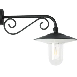 Außen-Wandlampe mit Zierteil am Wandarm