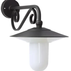 Außen-Wandlampe mit Zierteil am Wandarm