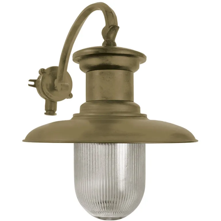 Außenwandlampe N° 84 aus Messing im Fabrikstil