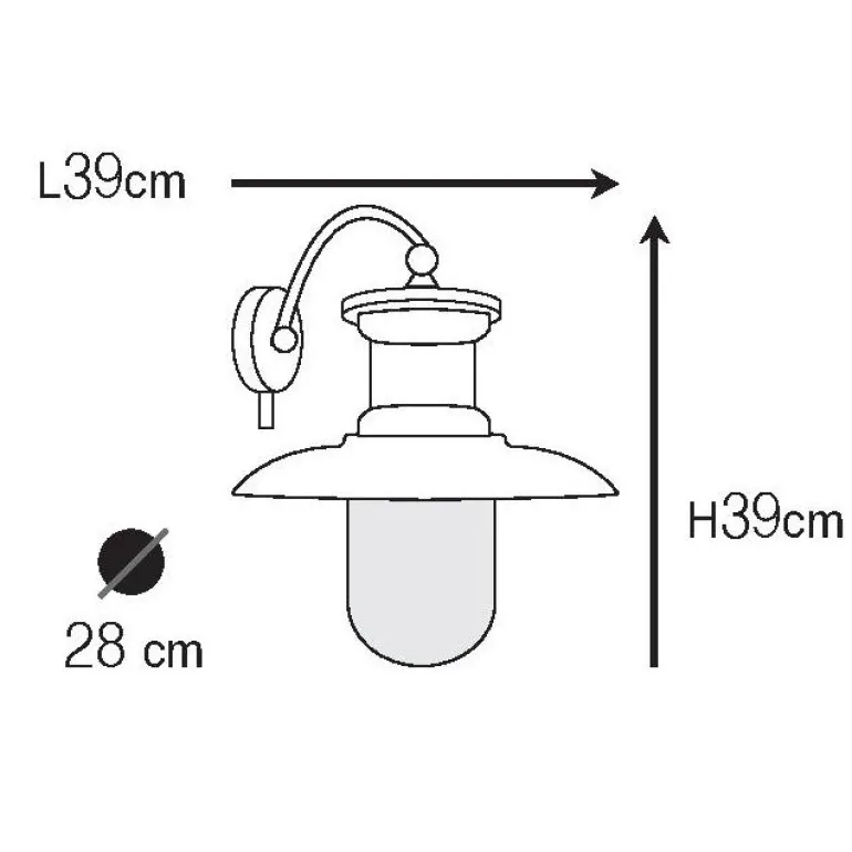 Außenwandlampe N° 84 aus Messing im Fabrikstil