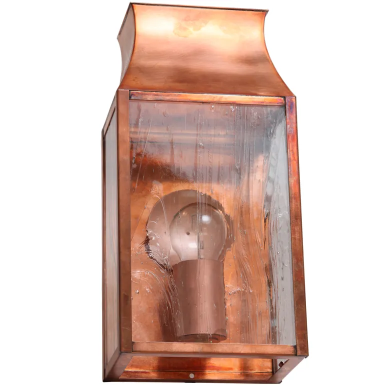 Außenwandleuchte aus Kupfer oder Messing mit Spiegelreflektor