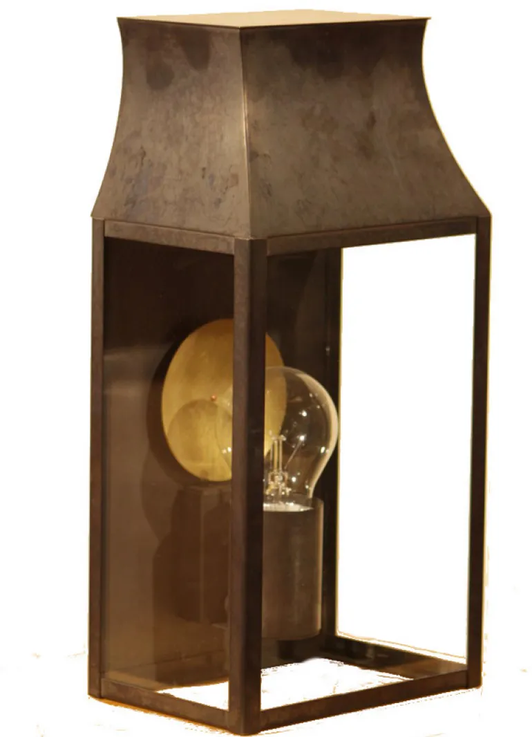 Außenwandleuchte aus Kupfer oder Messing mit Spiegelreflektor
