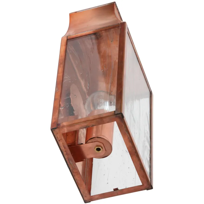 Außenwandleuchte aus Kupfer oder Messing mit Spiegelreflektor