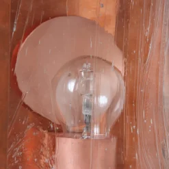Außenwandleuchte aus Kupfer oder Messing mit Spiegelreflektor