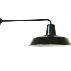 Außenwandleuchte im Fabrikstil mit langem Arm W390L (Ø 49 cm)