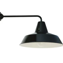 Außenwandleuchte im Fabrikstil mit langem Arm W290L (Ø 42 cm)