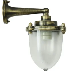 Außenwandleuchte N° 69 aus Messing mit Tulpenglas