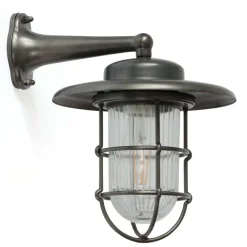 Außenwandleuchte N° 753 aus Messing mit Schutzglas