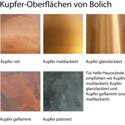 Bauhaus-Wandleuchte für außen Solingen RO 140 Kupfer Patina