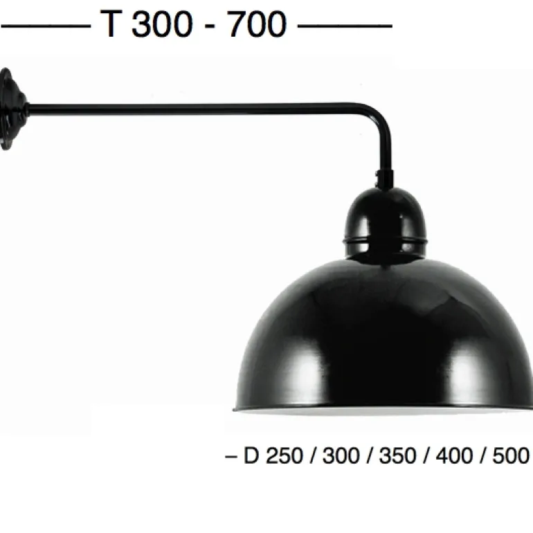 Bauhaus-Wandleuchte mit Halbkugelschirm Kehl RO 130