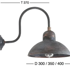 Bauhaus-Wandleuchte Solingen RO 1600 Kupfer Patina