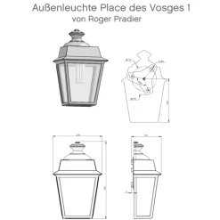 Bewegungsmelder-Außenleuchte Place des Vosges 1