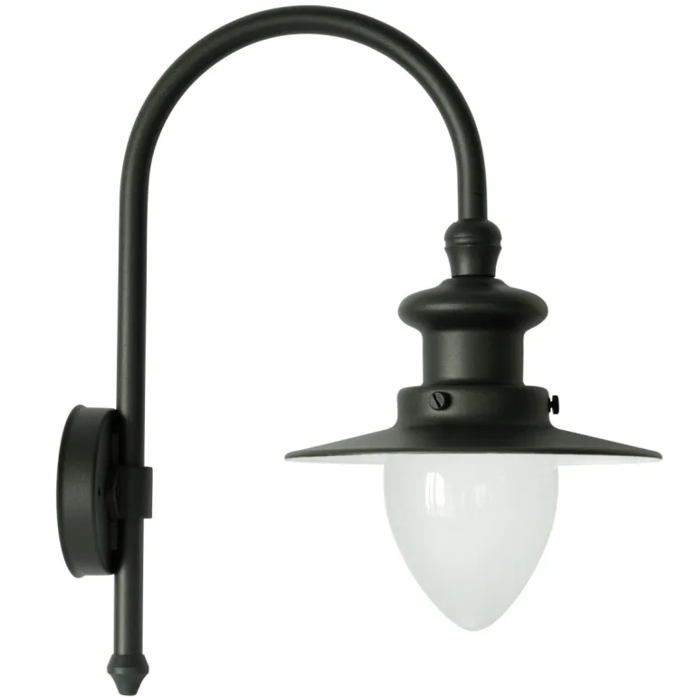 Bogenarm-Wandlampe für außen mit Spitzzylinder
