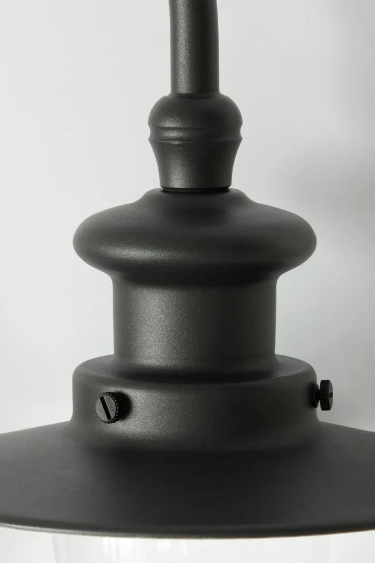 Bogenarm-Wandlampe für außen mit Spitzzylinder