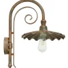 Bogen-Wandlampe für außen mit plissiertem Schirm
