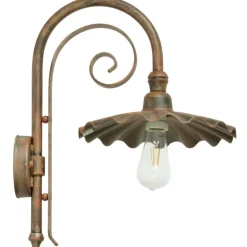Bogen-Wandlampe für außen mit plissiertem Schirm