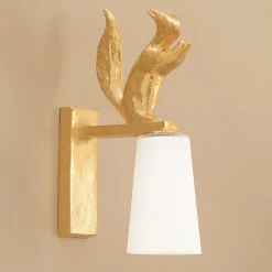 Charmante Wandleuchte mit Eichhörnchen-Dekor aus Bronzeguss Edy