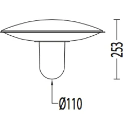 Deckenlampe für außen mit ausziehbarem Pendelrohr