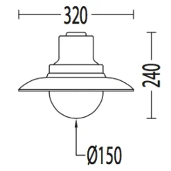 Deckenlampe für außen mit Makrolon-Glas