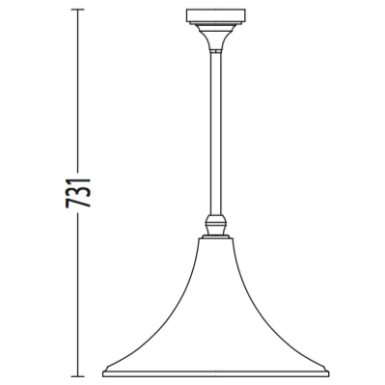 Deckenlampe für außen mit Tütenschirm
