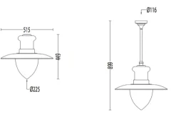 Deckenlampe mit Glaszylinder für außen