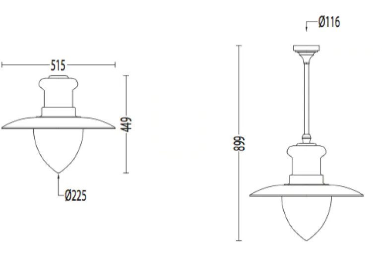 Deckenlampe mit Glaszylinder für außen