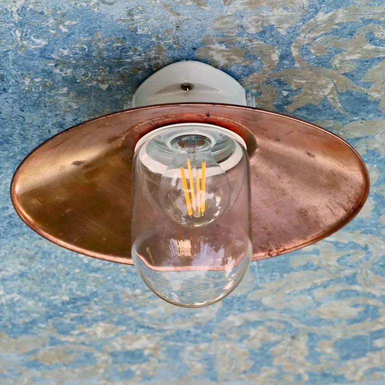 Deckenlampe: Stall-Leuchte mit Kupfer-Reflektor DBCU 2010